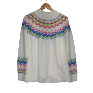 Vince Camuto Fairisle Cozy Sweater Ivory Small